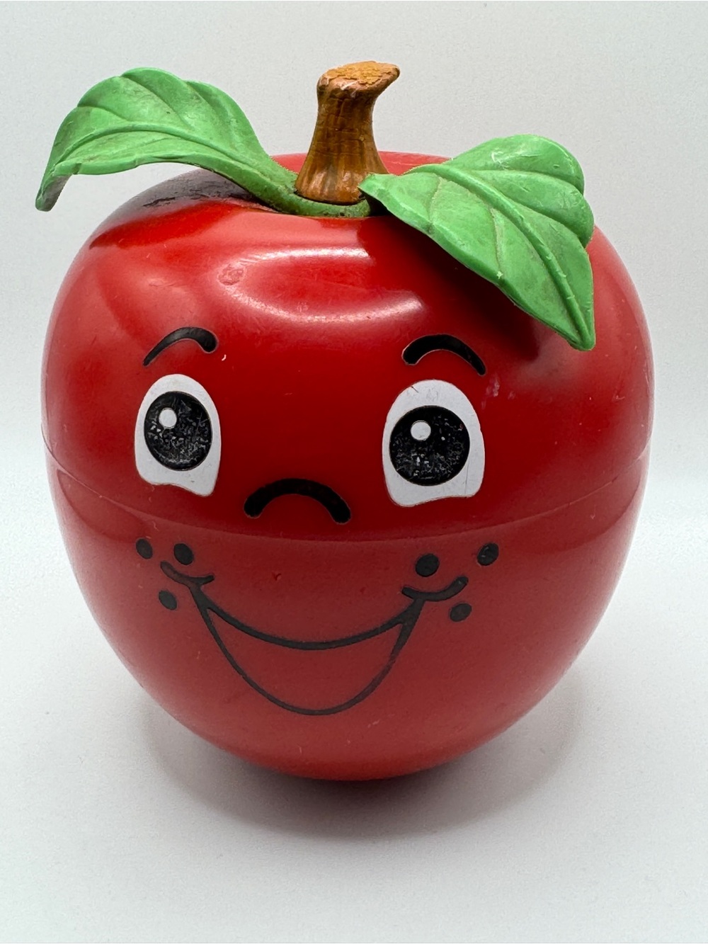 Vintage 1972 Fisher Price Happy Apple #435 Chime Toy Roly Poly